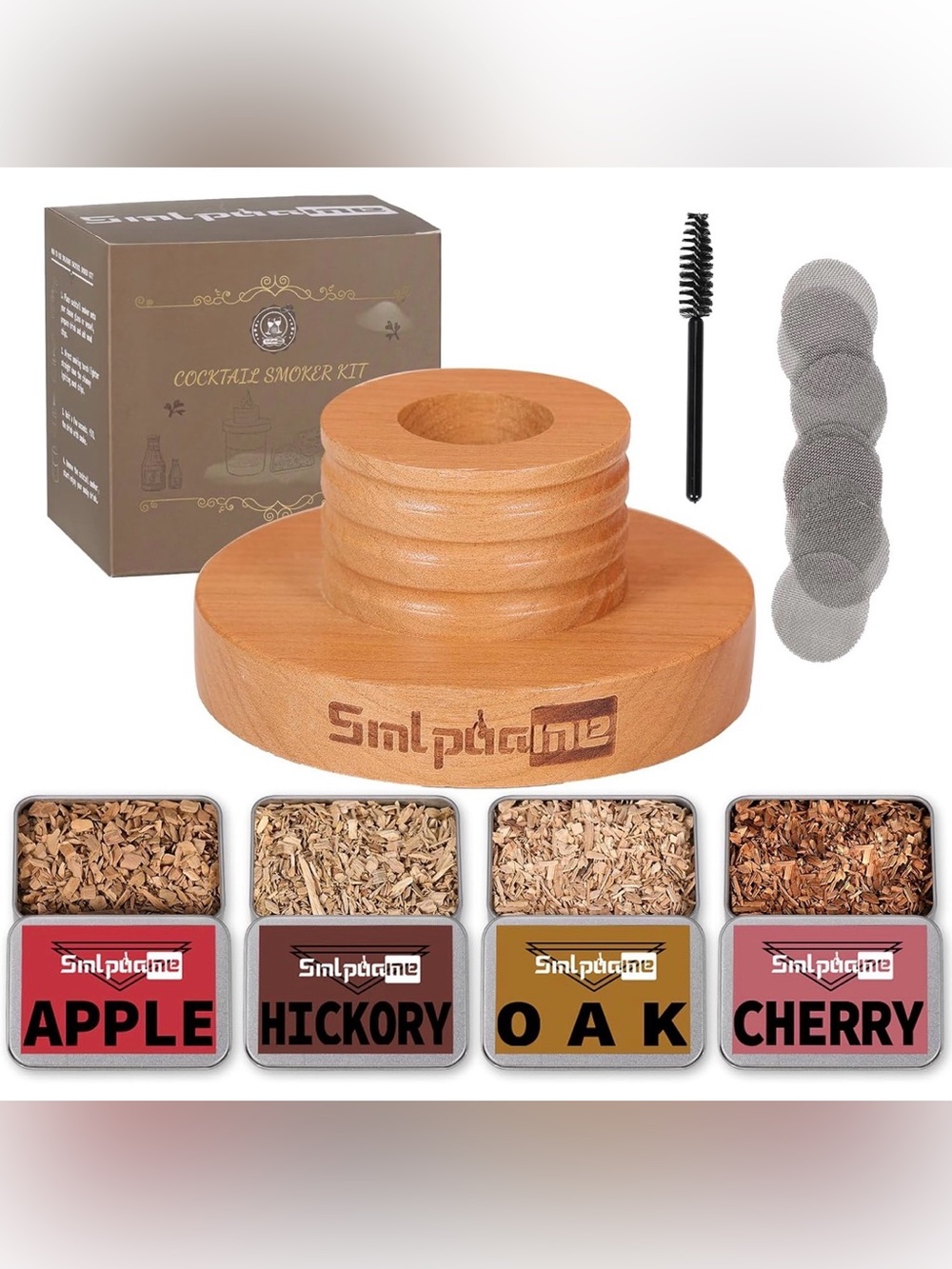 SimpliHome Cocktail Smoker Kit - Natural Wood